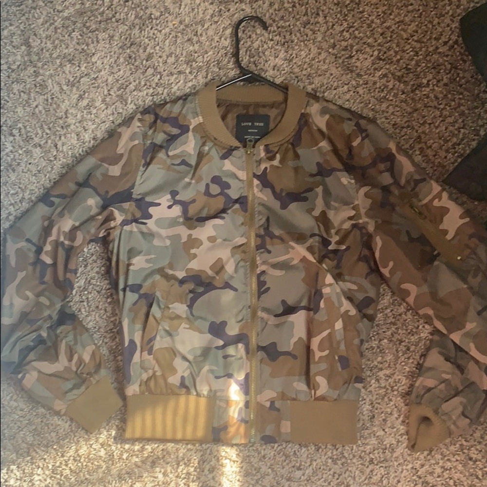 Camp print bomber jacket